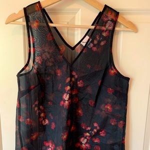 Sheer floral tank top